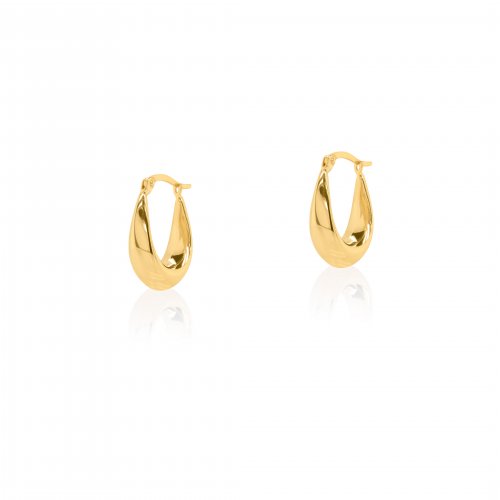 10K Yellow Gold Tapered Dome Huggies Earrings (GHUG-10-1031)