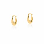 10K Yellow Gold Tapered Dome Huggies Earrings (GHUG-10-1031)