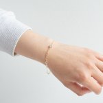 10K Yellow Gold CZ Paperclip & Rolo Bracelet (GB-10-1120)