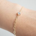 10K Yellow Gold CZ Paperclip & Rolo Bracelet (GB-10-1120)