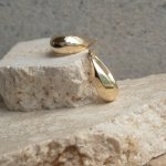 10K Yellow Gold Tapered Dome Huggies Earrings (GHUG-10-1031)