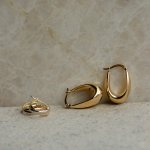 10K Yellow Gold Tapered Dome Huggies Earrings (GHUG-10-1031)