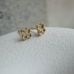 10K Yellow Gold Clover Stud Earrings (GE-10-1116)