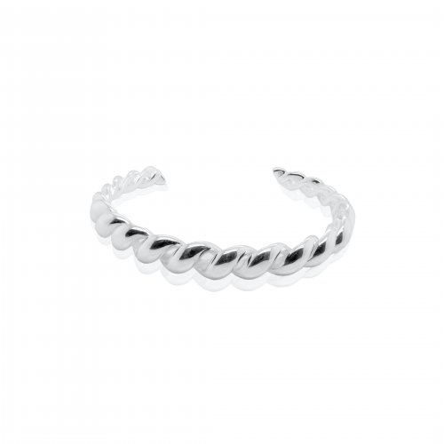 Sterling Silver Chunky Twisted Rope Open Bangle (IB-1104)