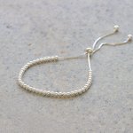 Sterling Silver Adjustable Beaded Box Chain Bracelet (BR-1425)