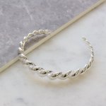 Sterling Silver Chunky Twisted Rope Open Bangle (IB-1104)