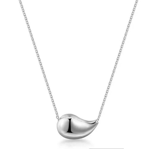 Sterling Silver Chunky 25mm Tear Drop Necklace (N-1569)