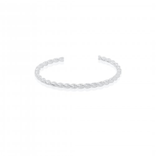 Sterling Silver Twisted Rope Open Bangle (IB-1105)