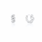 Sterling Silver Chunky Twisted Huggies Earrings (HUG-1122)