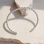 Sterling Silver Twisted Rope Open Bangle (IB-1105)