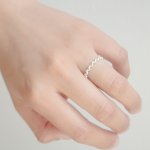 Sterling Silver Up and Down Beaded Eternity Ring (R-1641)