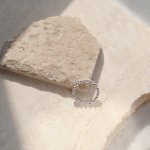 Sterling Silver Up and Down Beaded Eternity Ring (R-1641)