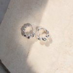 Sterling Silver Chunky Twisted Huggies Earrings (HUG-1122)