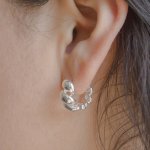 Sterling Silver Chunky Twisted Huggies Earrings (HUG-1122)