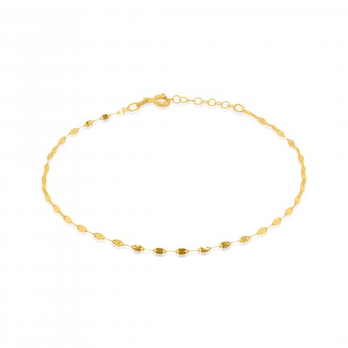 10K Yellow Gold Fancy Buckle Chain Anklet 1.8mm (G-ANK-10-1008)