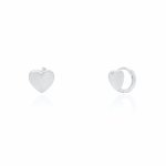 Sterling Silver Puffy Heart Huggies Earrings (HUG-1132)