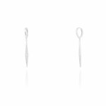 Sterling Silver CZ Spiked Drop Huggies Earrings (HUG-1136)