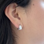 Sterling Silver Tapered Huggies Earrings (HUG-1137)