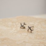 Sterling Silver CZ Airplane Stud Earrings (ST-1653)