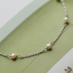 Sterling Silver Dainty Pearl Chain Bracelet (BR-1428)