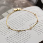 Sterling Silver Dainty Pearl Chain Bracelet (BR-1428)