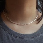 Sterling Silver Gold Plated Twisted Magic Choker (CH-1014)