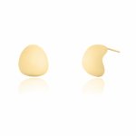 Sterling Silver Gold Vermeil Dome Stud Earrings (ST-1659)