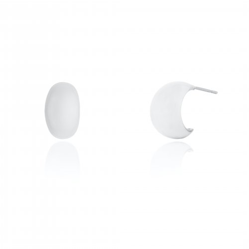 Sterling Silver Droplet Curve Stud Earrings (ST-1660)