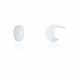 Sterling Silver Droplet Curve Stud Earrings (ST-1660)