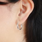 Sterling Silver Classic 18mm Hoops Earrings (HP-1106)