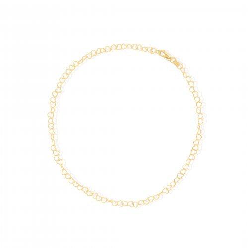 10K Yellow Gold Heart Anklet 4mm (G-ANK-10-1009)