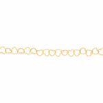 10K Yellow Gold Heart Chain By inch 3mm (PERM-HE-040-10)