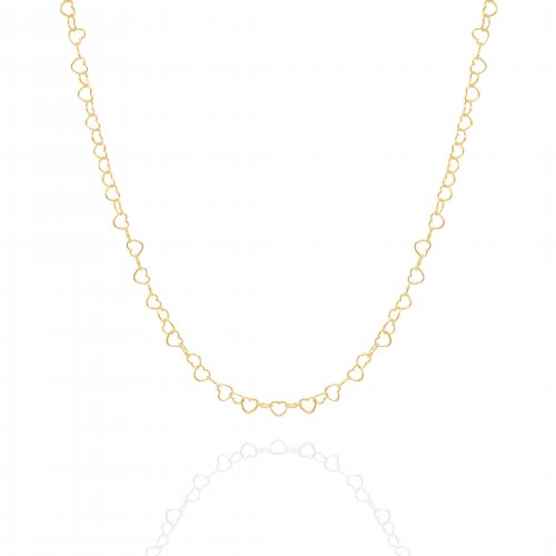 10K Yellow Gold Heart Chain 4mm (HE-040-10)