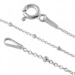 Silver Rhodium Plated Fancy Chain Assorted Ball and Bar Chain (ROLO-30-2C-RH) 1.3mm