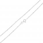 Silver Rhodium Plated Fancy Chain Assorted Ball and Bar Chain (ROLO-30-2C-RH) 1.3mm