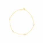 10K Yellow Gold Baguette CZ Station Bracelet (GB-10-1128)