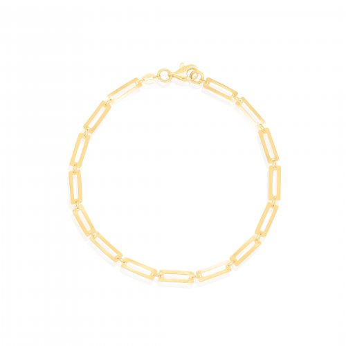 10K Yellow Gold Rectangle Links Bracelet (GB-10-1130)