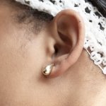 10K Yellow Gold Chunky 12mm Tear Drop Stud Earrings (GE-10-1118)