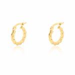 10K Yellow Gold Twisted Rope Huggies Earrings (GHUG-10-1032)