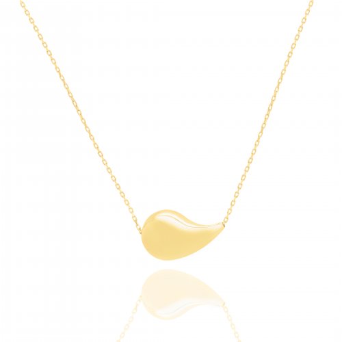 10K Yellow Gold Chunky 20mm Tear Drop Necklace (GC-10-1124)