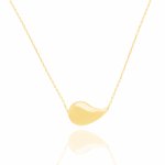 10K Yellow Gold Chunky 20mm Tear Drop Necklace (GC-10-1124)