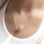 10K Yellow Gold Chunky 20mm Tear Drop Necklace (GC-10-1124)