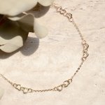 10K Yellow Gold Linked Hearts Bracelet (GB-10-1132)