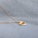 10K Yellow Gold Plain Elongated Heart Necklace (GC-10-1180)