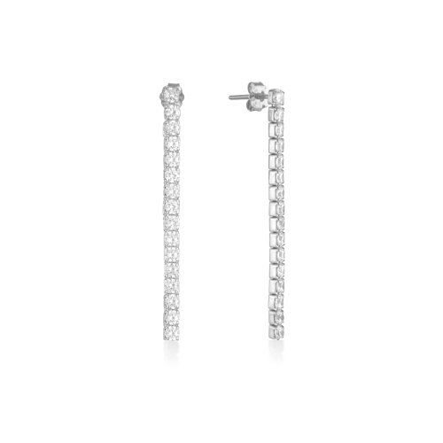 Sterling Silver CZ Tennis Earrings (ER-1374)