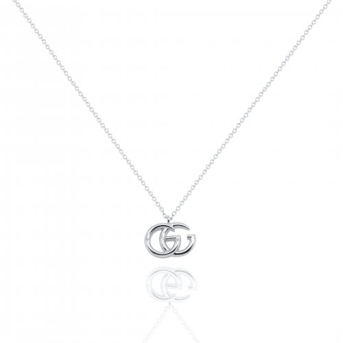 Sterling Silver Designer Inspired Guςςi Necklace (N-1582)