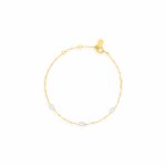 Sterling Silver Gold Vermeil Enamel and Freshwater Pearl Bracelet (BR-1430)