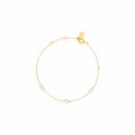 Sterling Silver Gold Vermeil Enamel and Freshwater Pearl Bracelet (BR-1430)