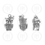 Large Sterling Silver Movable Owl Pendant (P-1056)