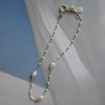 Sterling Silver Gold Vermeil Enamel and Freshwater Pearl Bracelet (BR-1430)